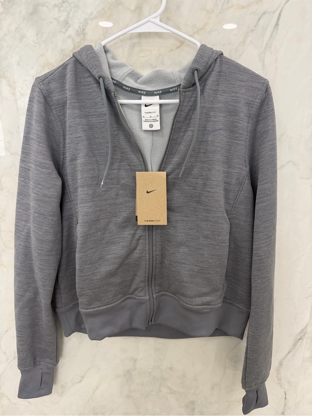 Nike Women's Gray Hooded Full-Zip Utility Jacket